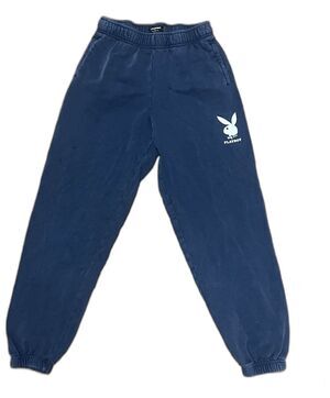 Playboy Vintage Fade Navy Cotton Jogger Sweatpants XS